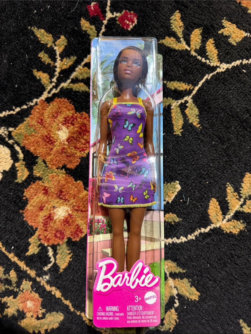 Barbie Purple Butterfly Print Mini Dress Doll